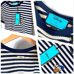 Gucci x Disney Donald Duck Striped T-Shirt